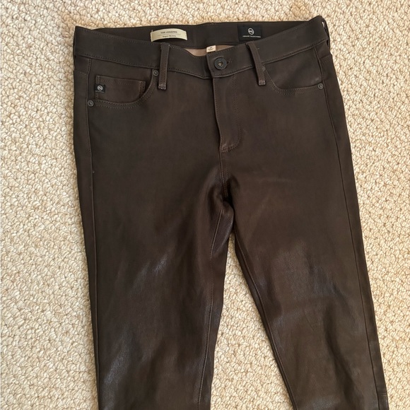 NWOT AG The Legging Super Skinny Leather Lambskin Pants in Brown - Picture 9 of 16